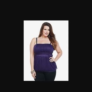EUC Torrid purple babydoll top, size 2